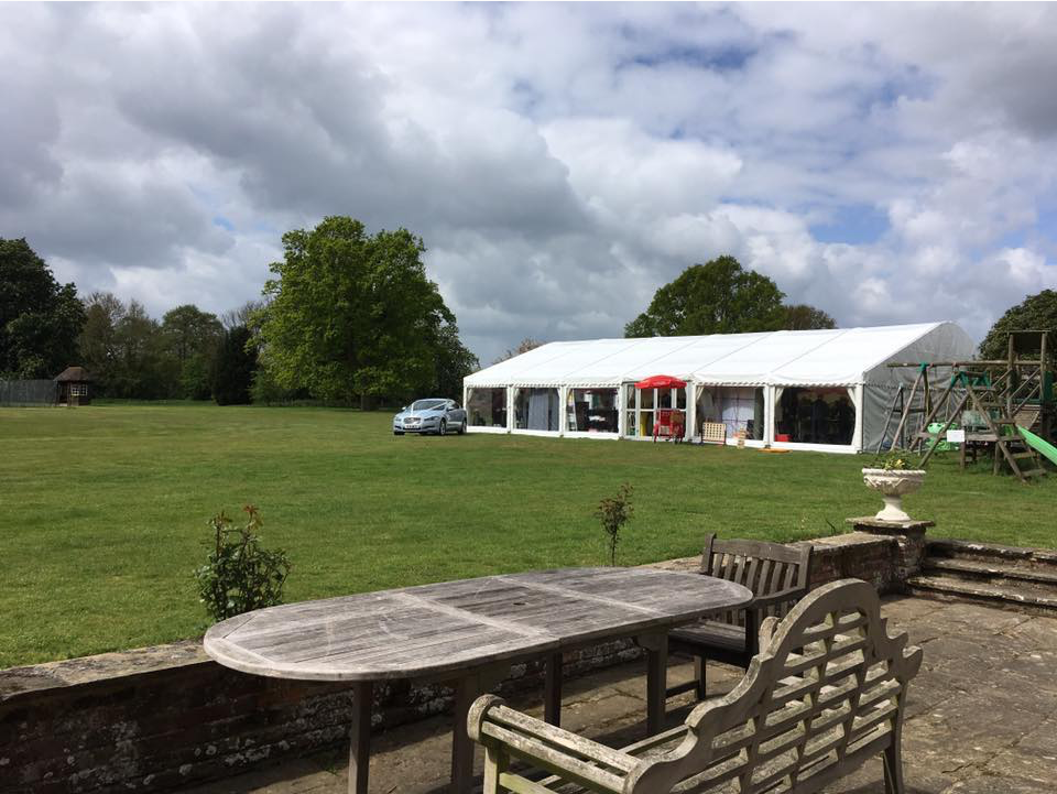 Marquee in the grounds of Kennington Hall, Kent